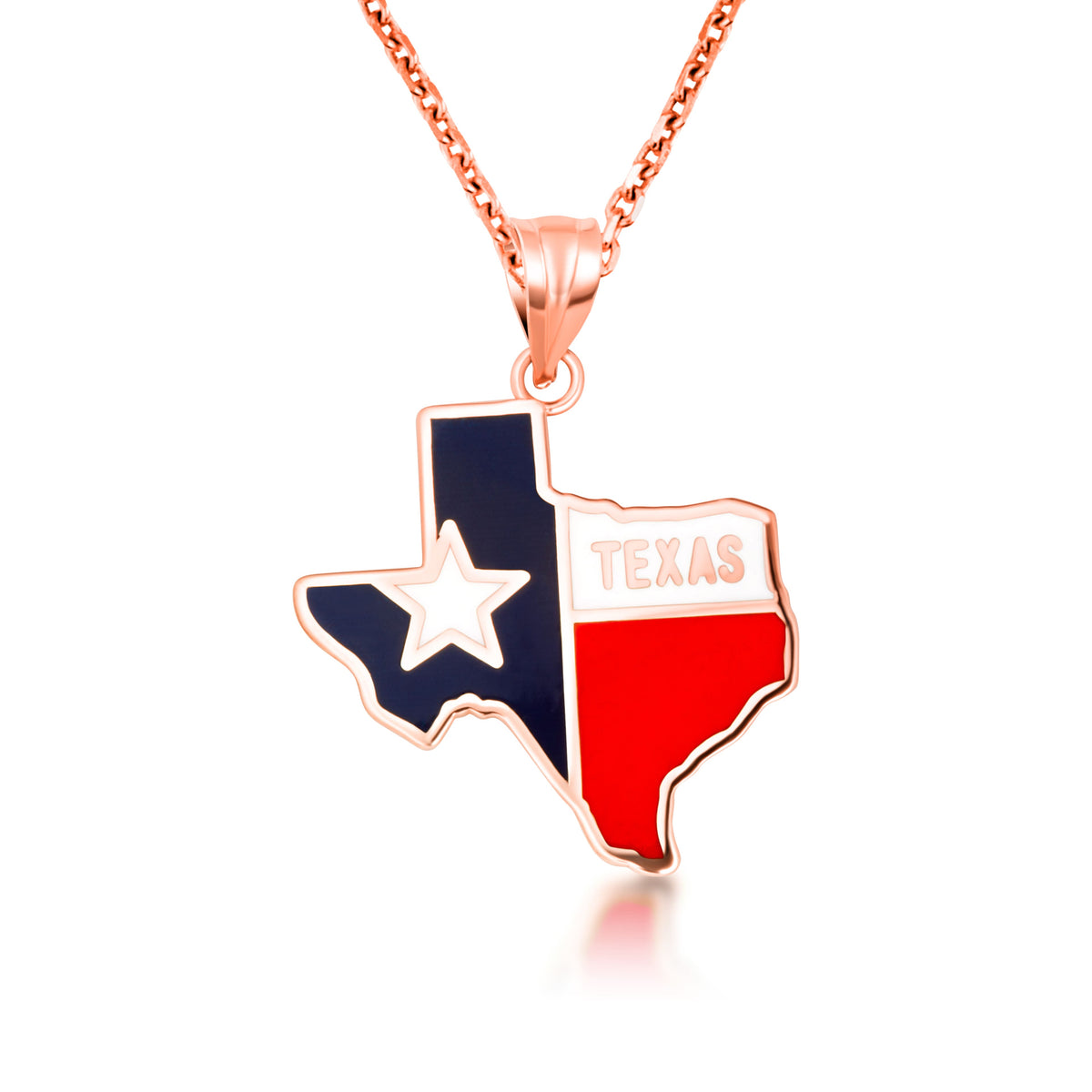 Gold Enamel Texas Lone Star State Pendant Necklace, view 9