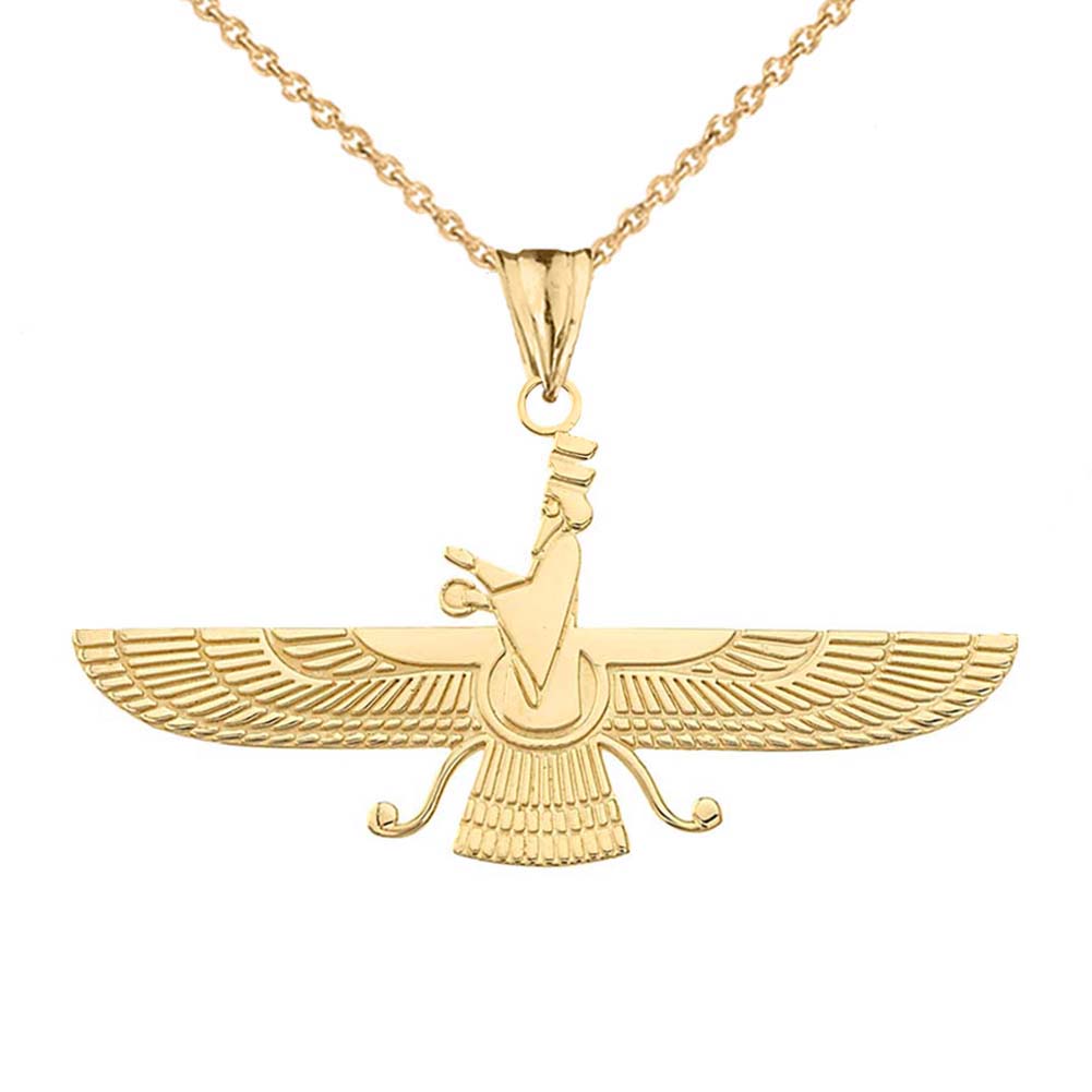 Gold Faravahar Pendant Necklace