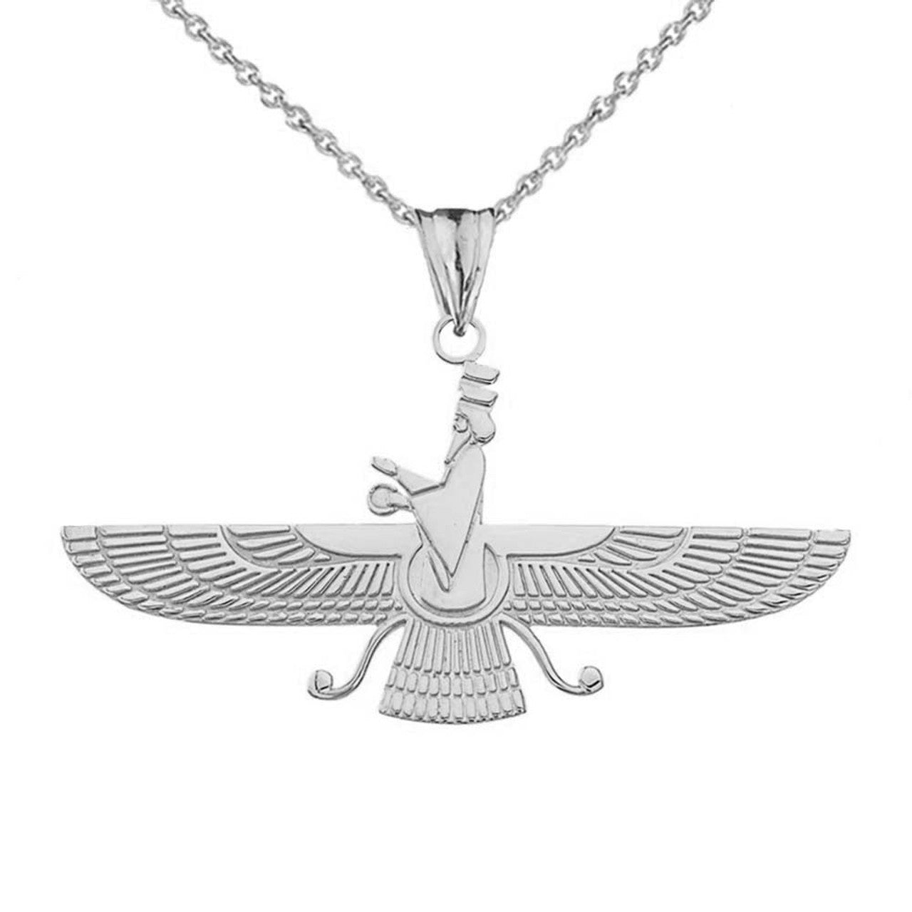 Gold Faravahar Pendant Necklace, view 5