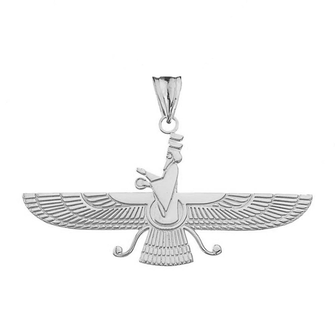Gold Faravahar Pendant Necklace, view 6