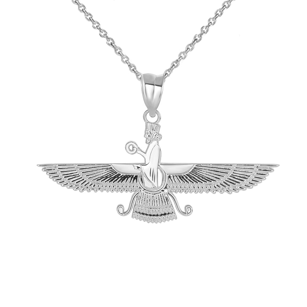 Gold Faravahar Persian Zoroastrian Pendant Necklace, view 5