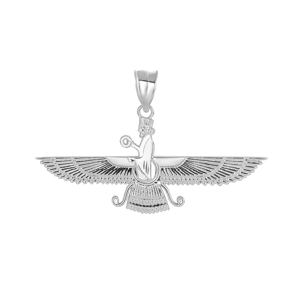 Gold Faravahar Persian Zoroastrian Pendant Necklace, view 6