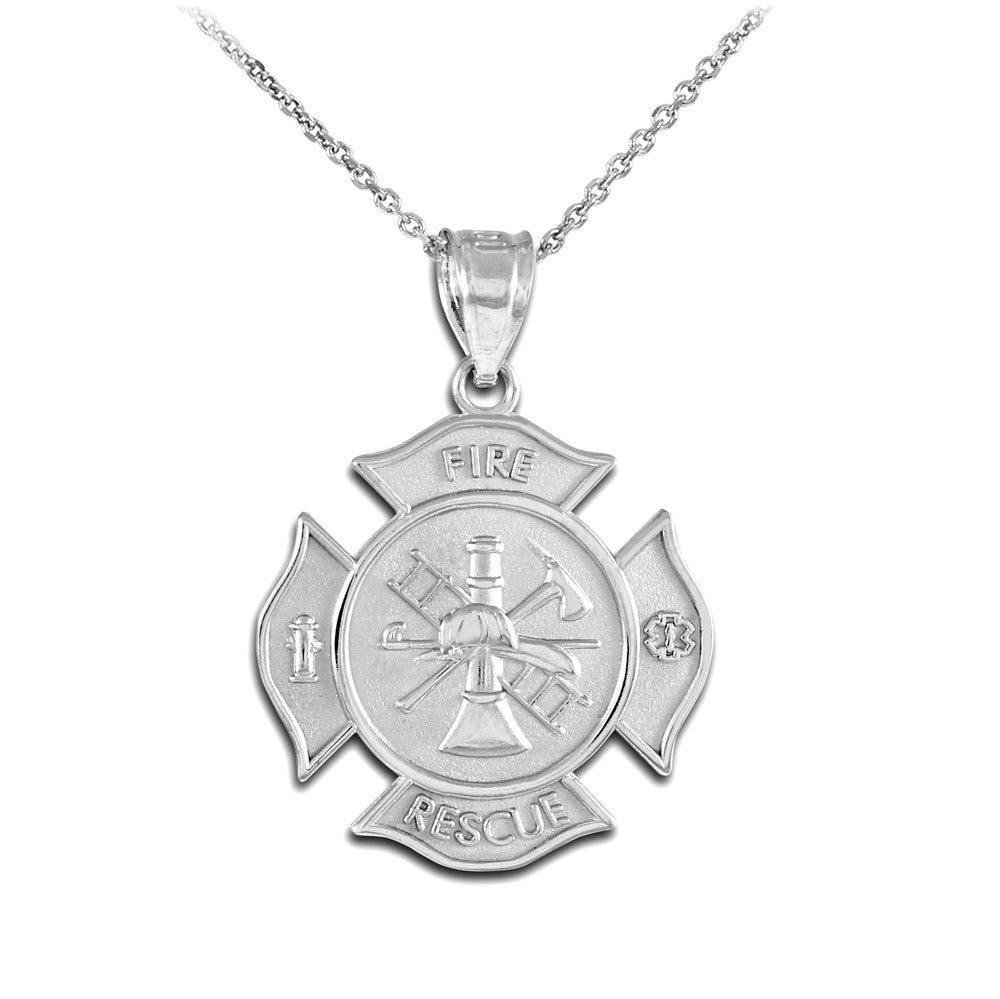 Gold Fire Department Firefighter Badge Pendant Necklace, view 5