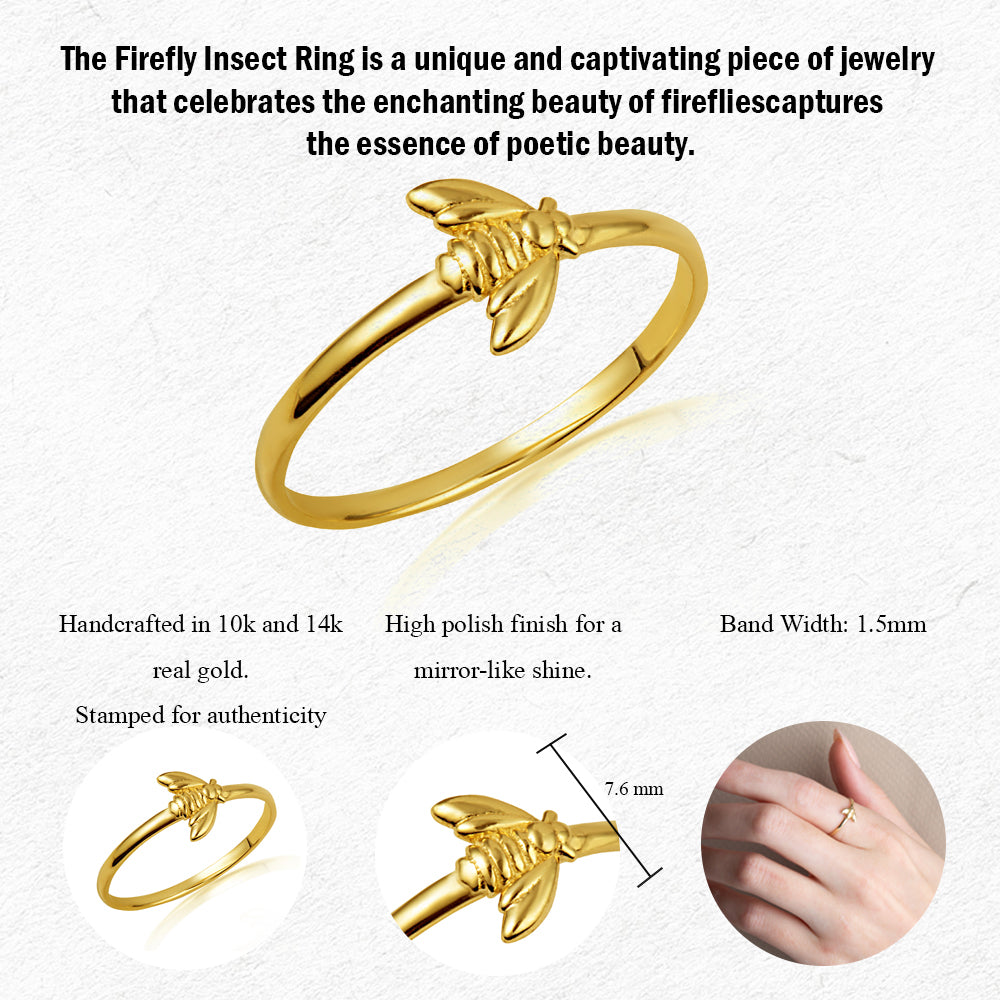 Gold Firefly Ring, view 3