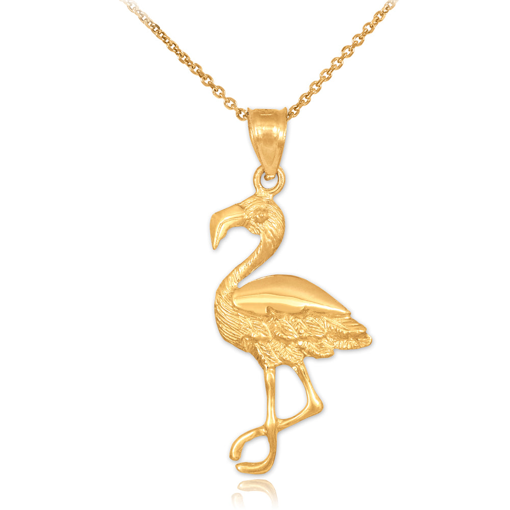 Gold Flamingo Pendant Necklace