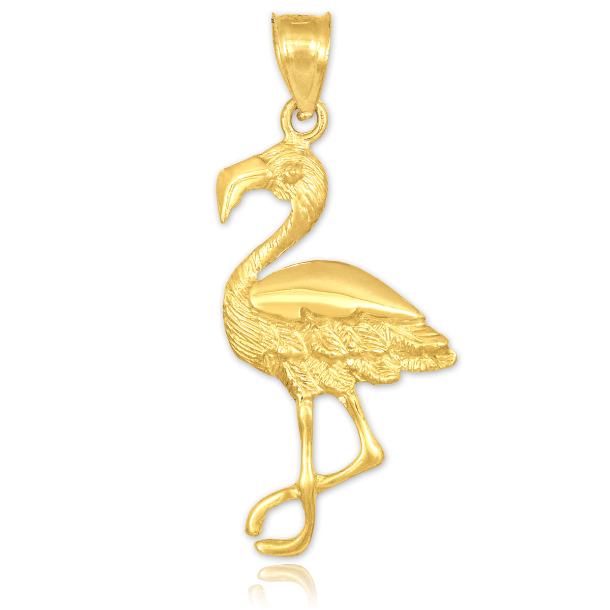 Gold Flamingo Pendant Necklace, view 2