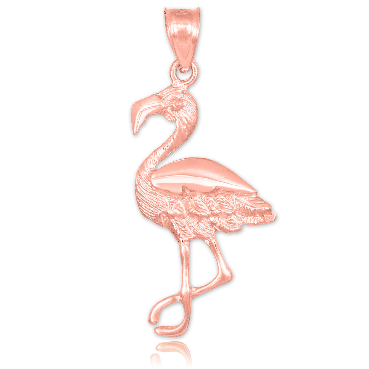 Gold Flamingo Pendant Necklace, view 3