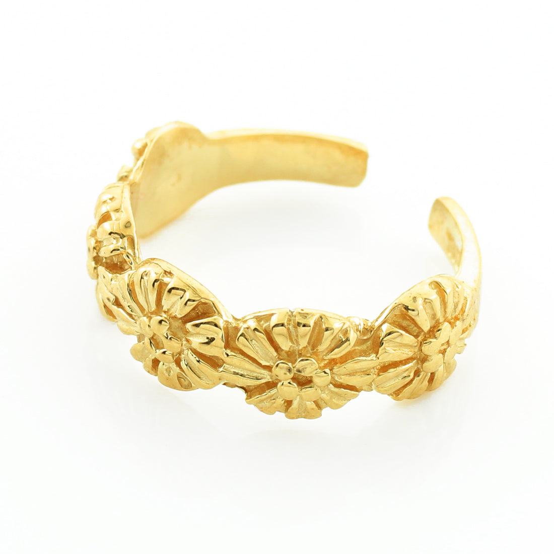 Gold Floral Toe Ring