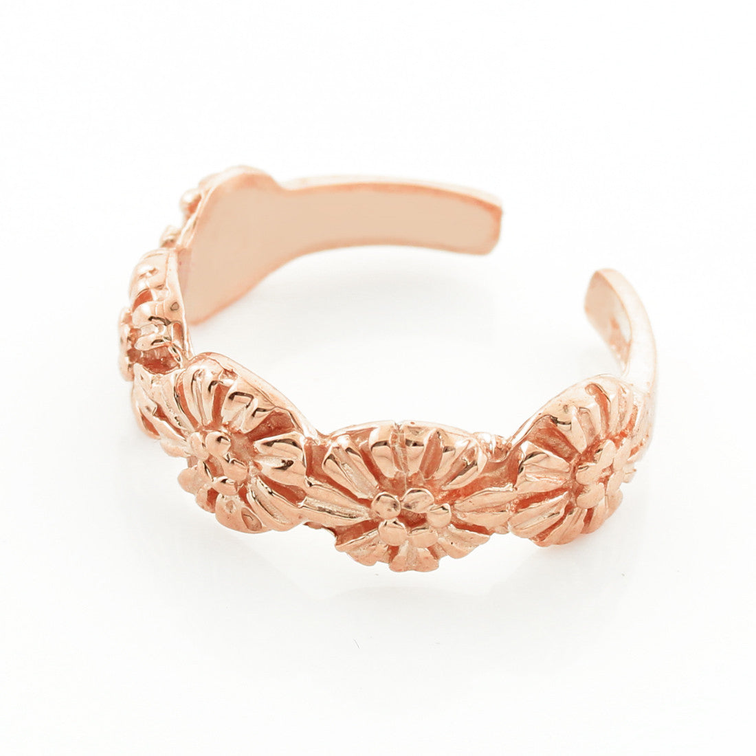 Gold Floral Toe Ring, view 2