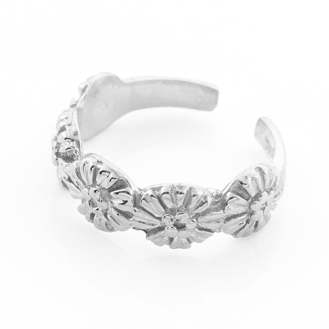 Gold Floral Toe Ring, view 3