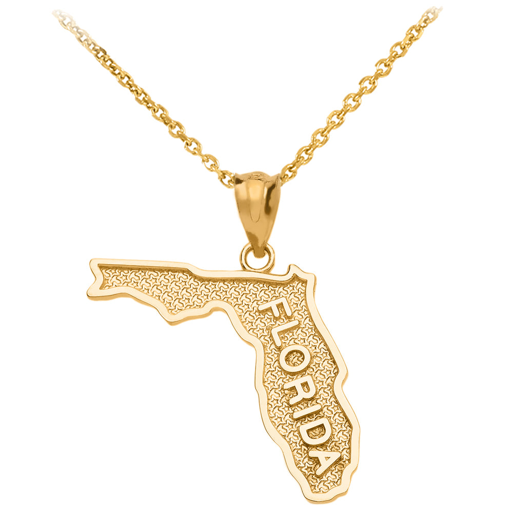 Gold Florida State Map Pendant Necklace