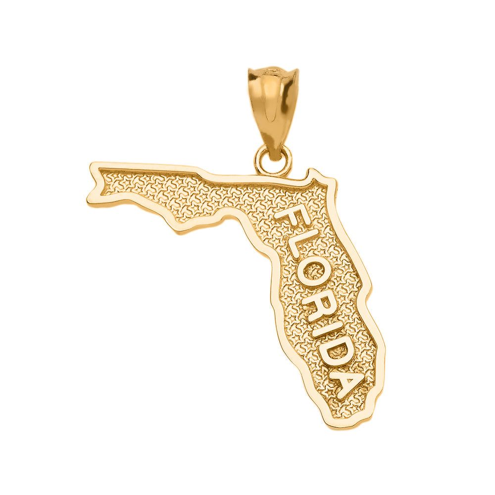Gold Florida State Map Pendant Necklace, view 2