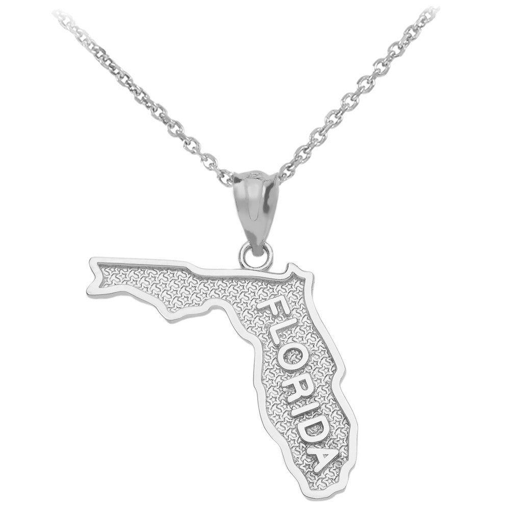 Gold Florida State Map Pendant Necklace, view 4