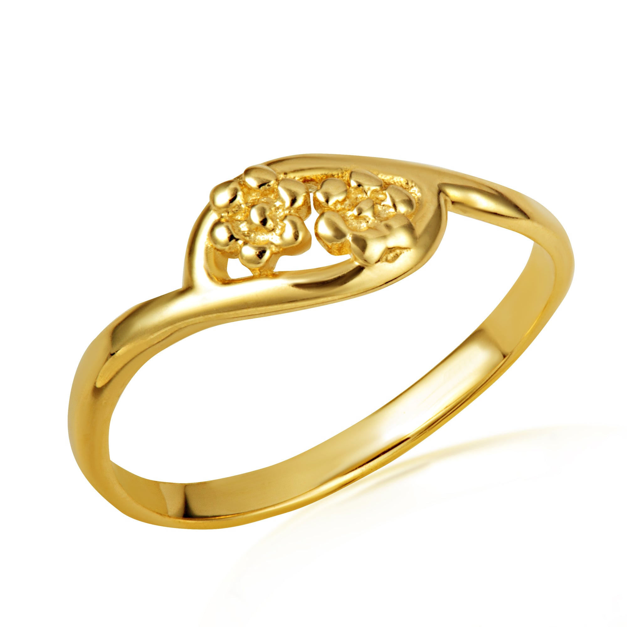 Gold Flower Daisy Band Ring, view 6