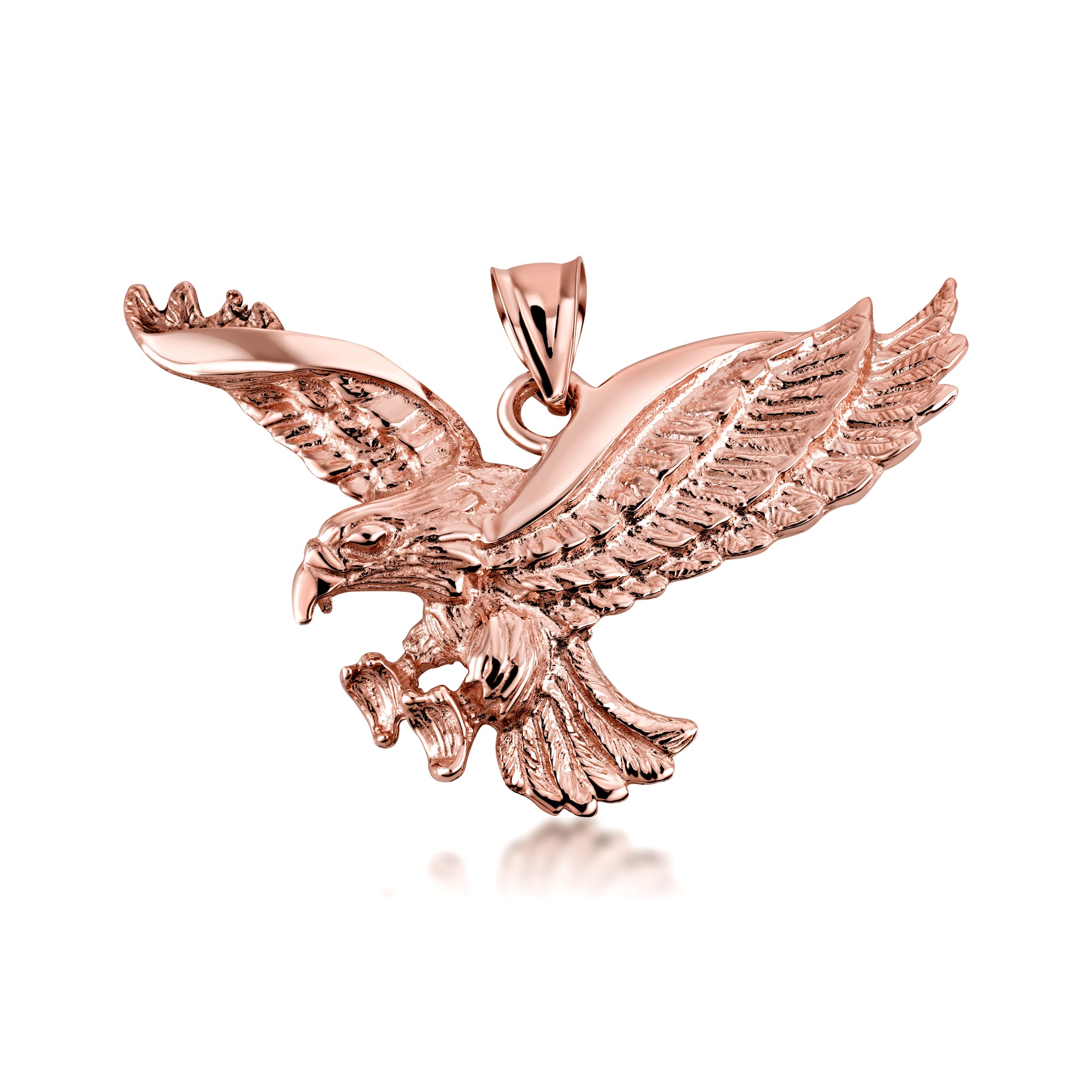 Gold Flying American Eagle Pendant Necklace, view 6