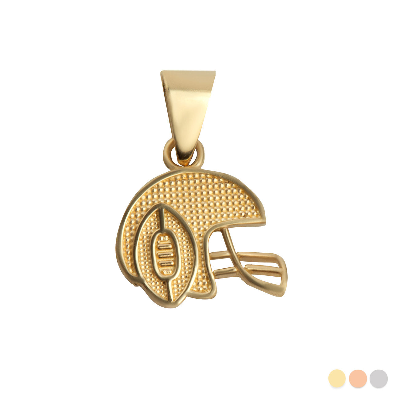 Gold Football Helmet Sports Pendant Necklace