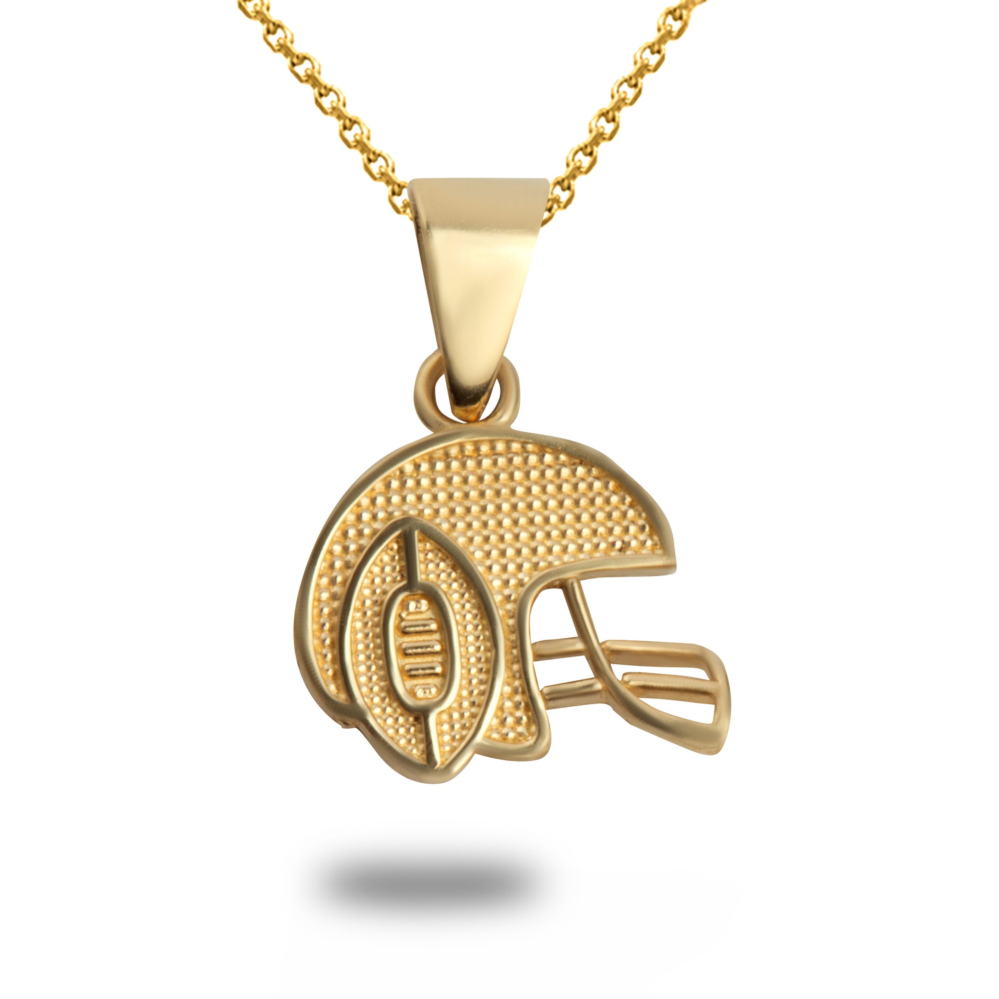 Gold Football Helmet Sports Pendant Necklace, view 2