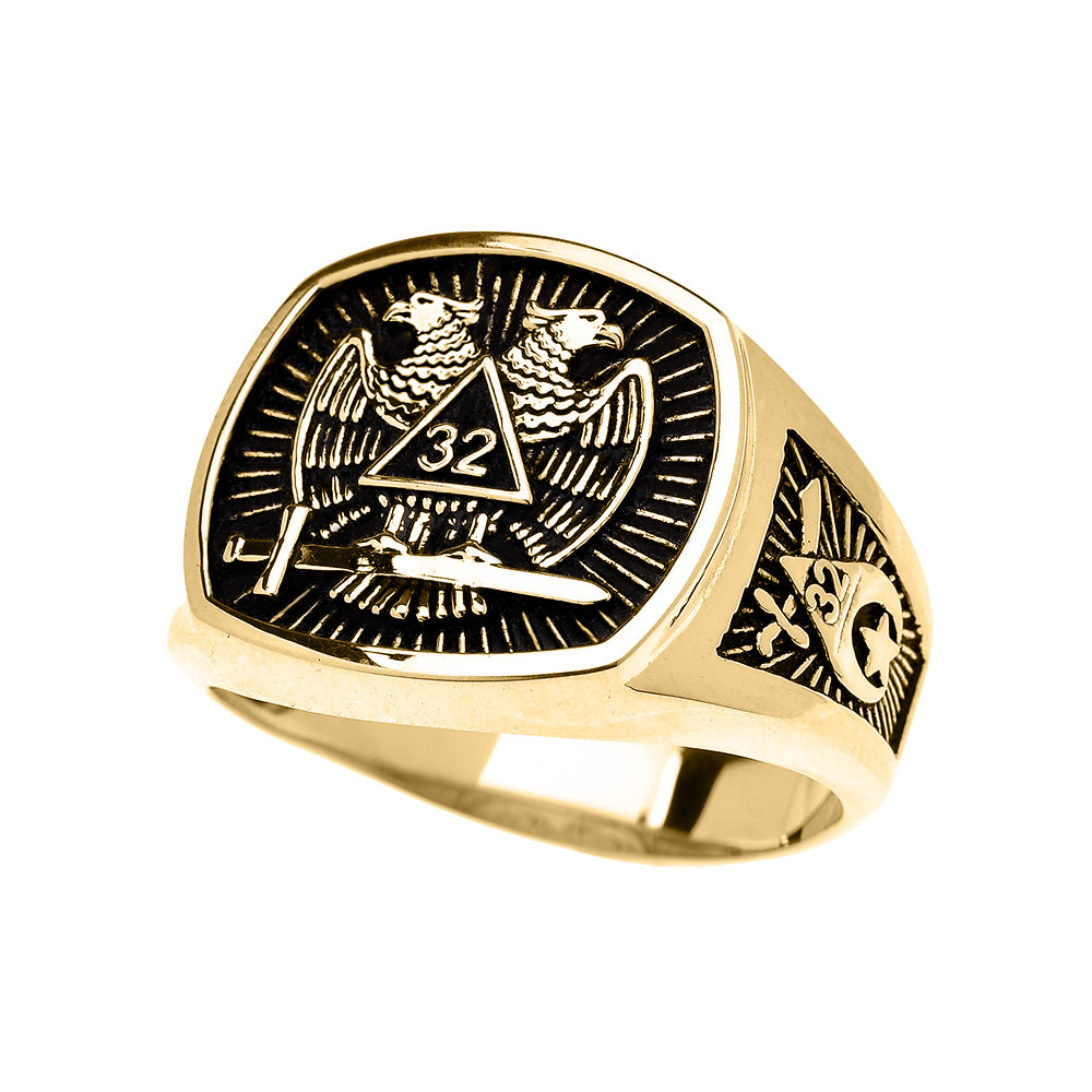 Gold Freemason Shriners Scottish Rite Men's Signet Ring