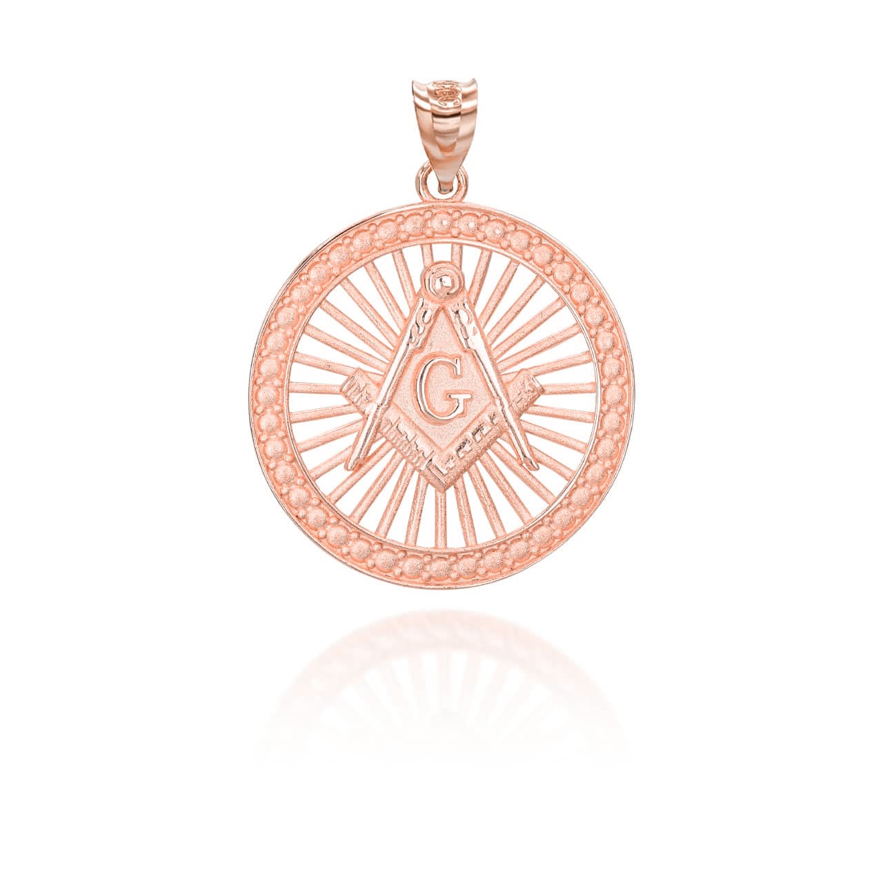 Gold Freemason Square and Compasses Illuminated Pendant Necklace, view 6