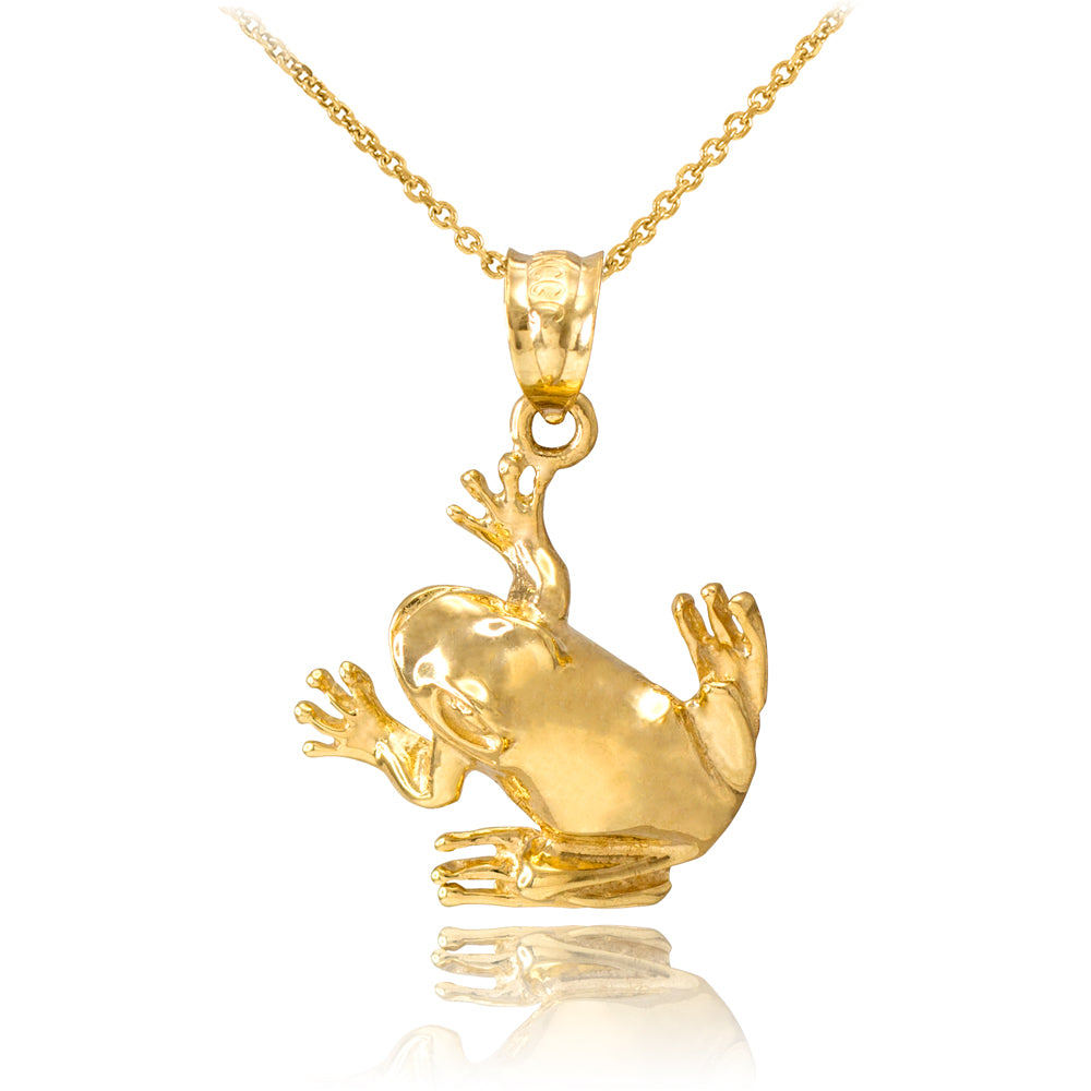 Gold Frog Pendant Necklace