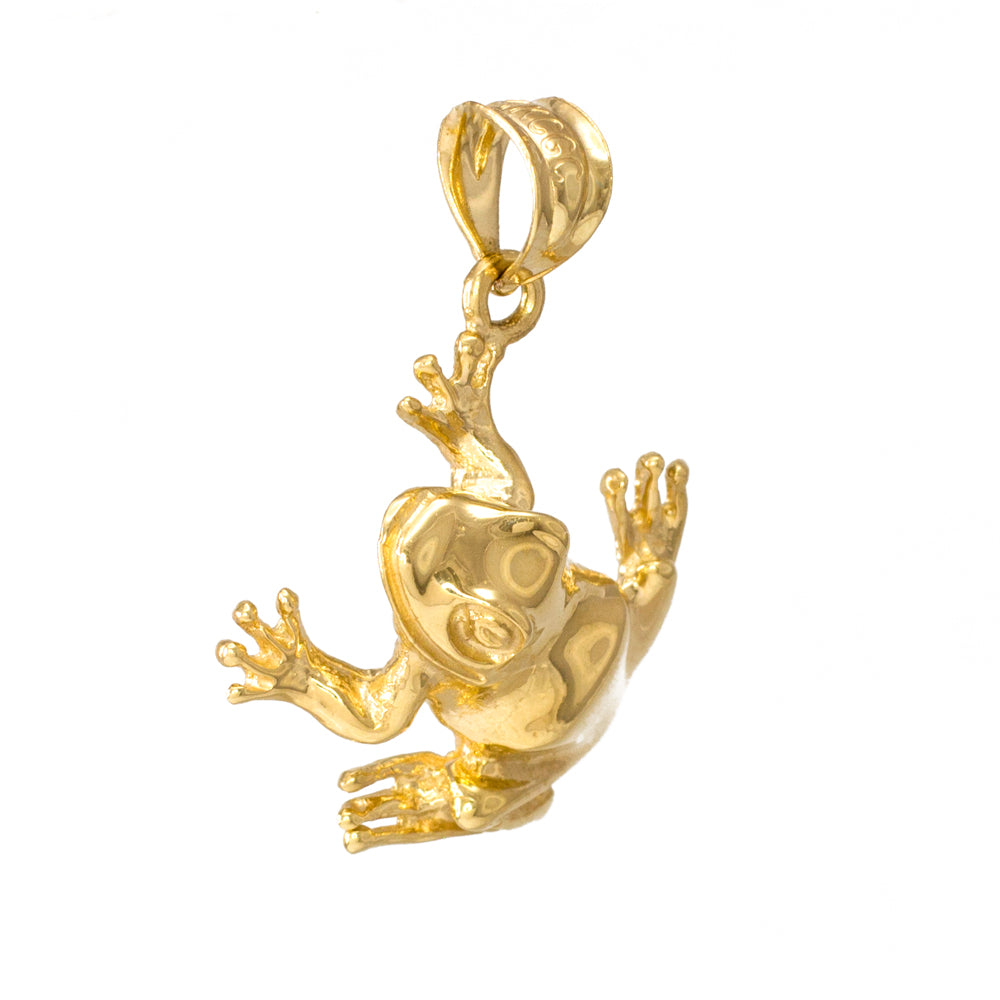 Gold Frog Pendant Necklace, view 2