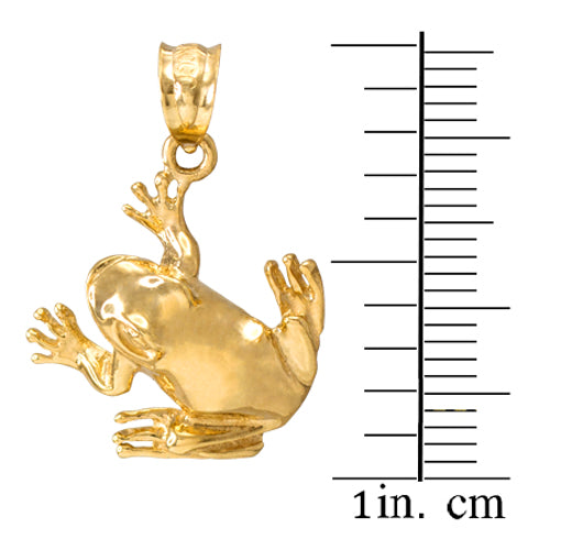 Gold Frog Pendant Necklace, view 3