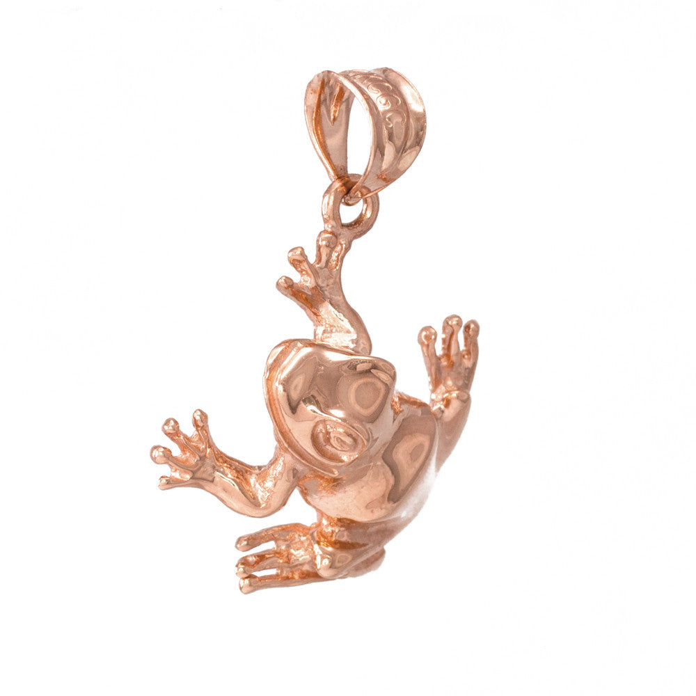Gold Frog Pendant Necklace, view 5
