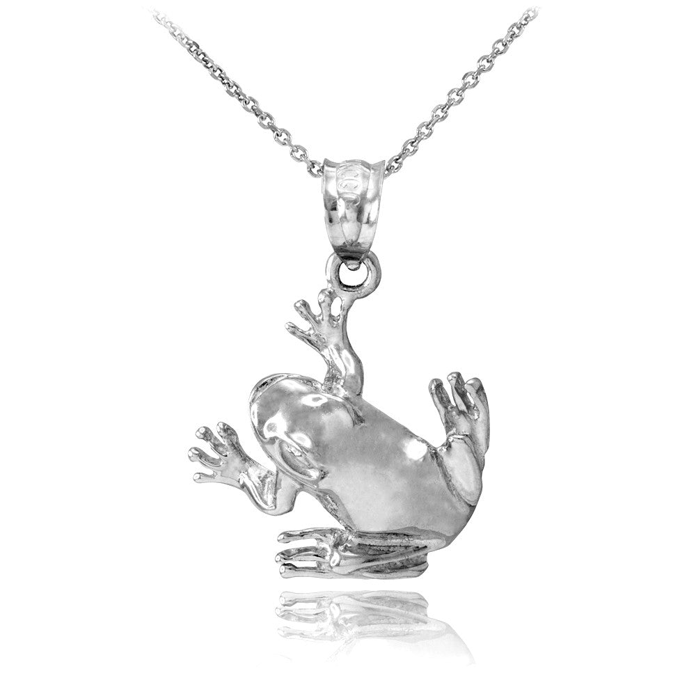 Gold Frog Pendant Necklace, view 7