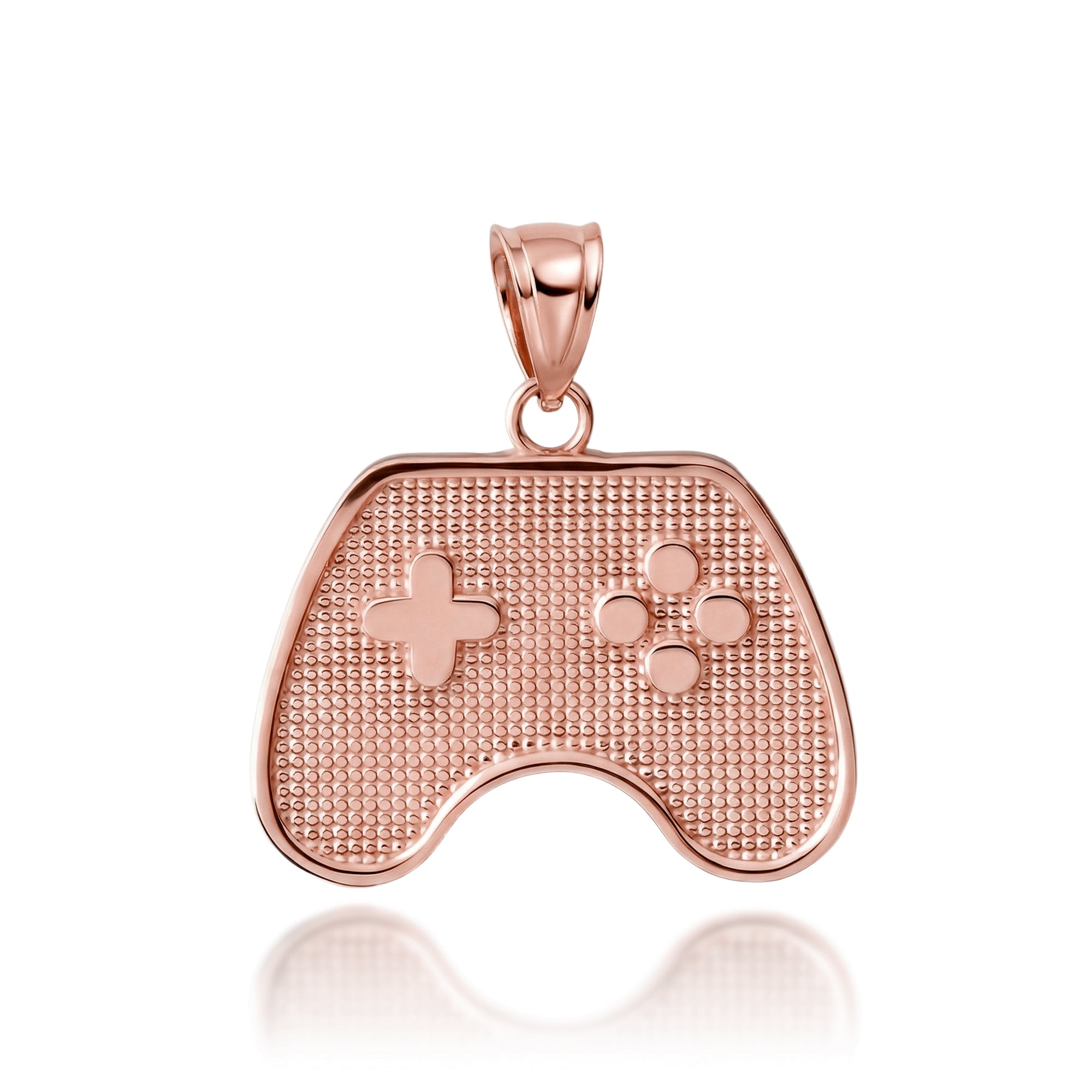 Gold Game Control Pendant Necklace, view 5