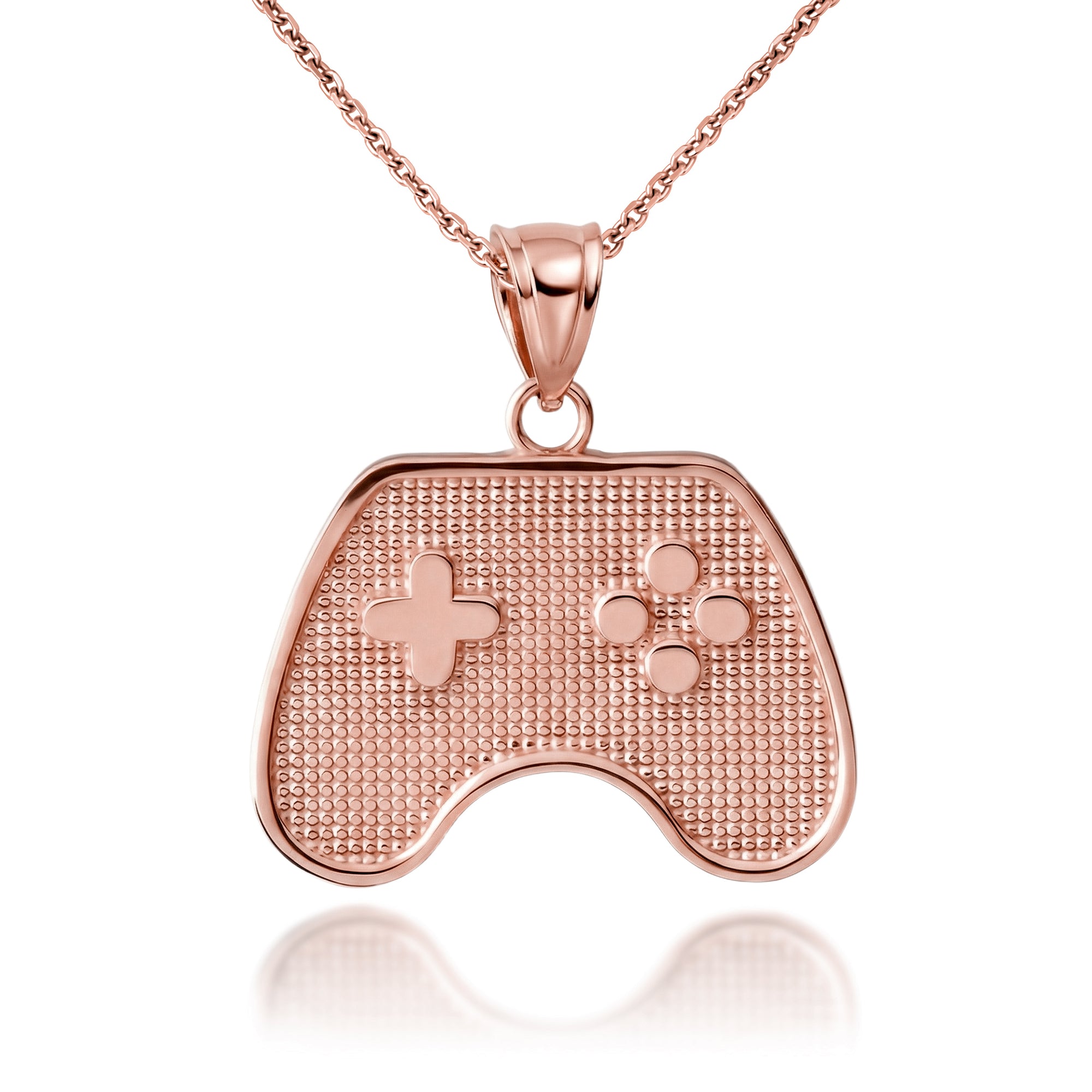 Gold Game Control Pendant Necklace, view 6