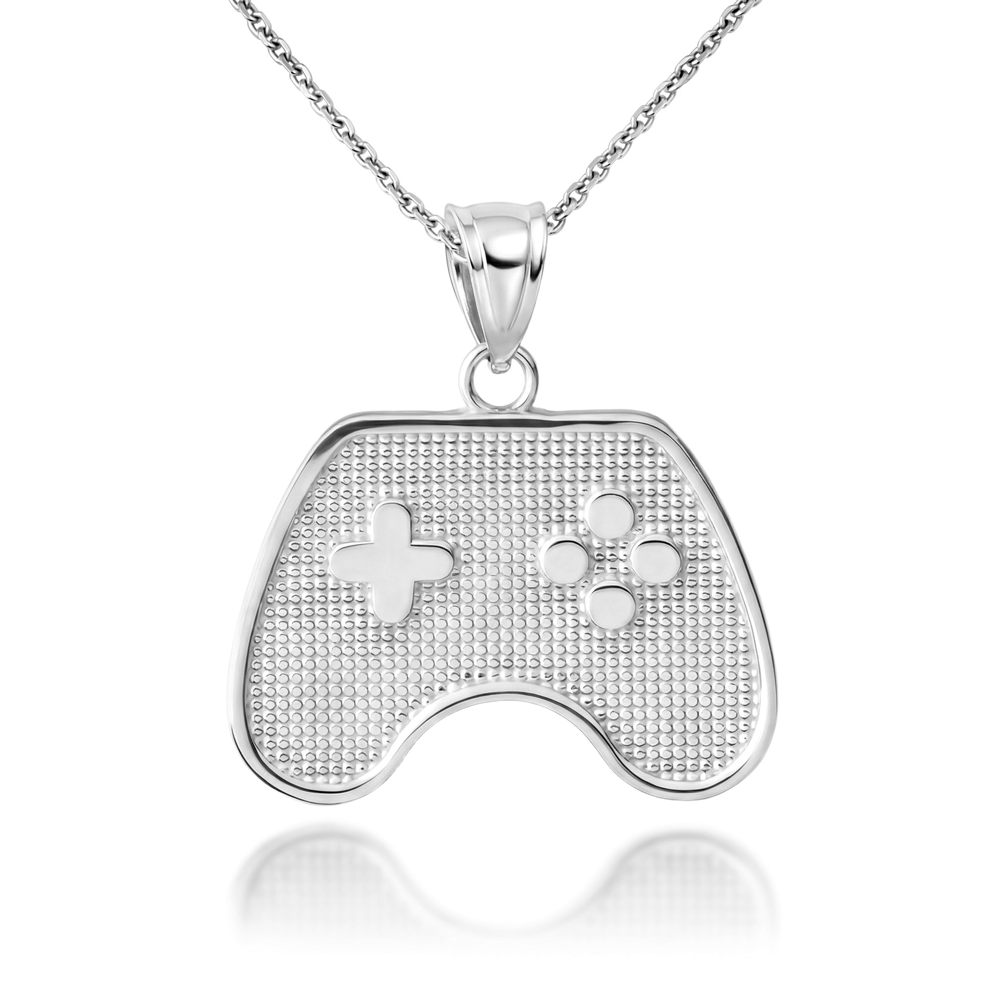 Gold Game Control Pendant Necklace, view 8