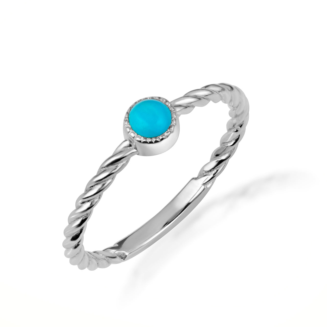 Gold Genuine Turquoise Gemstone Rope Statement Ring, view 4