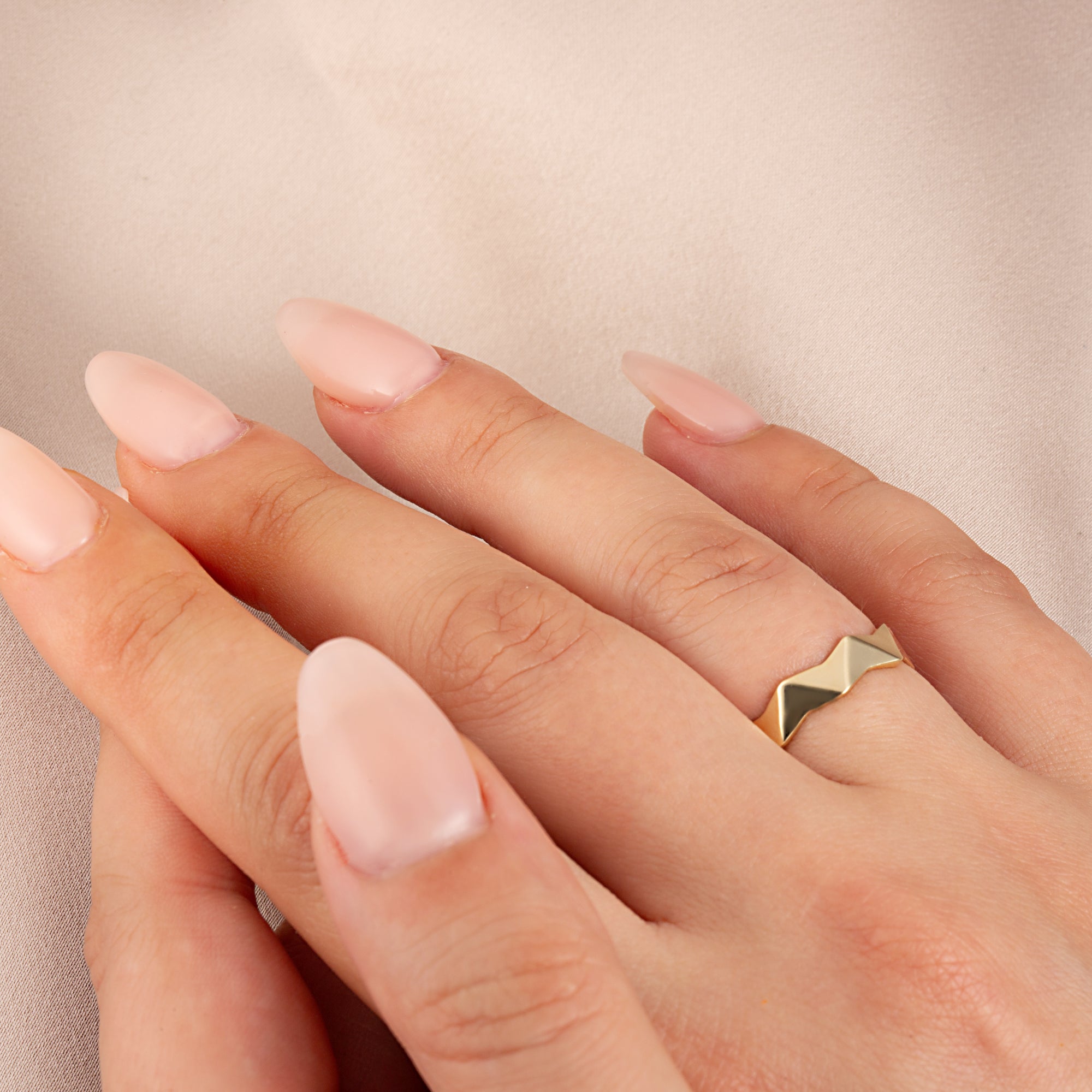 Gold Geometric Band Ring, view 2