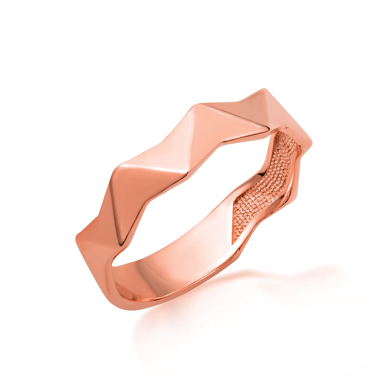 Gold Geometric Band Ring, view 4