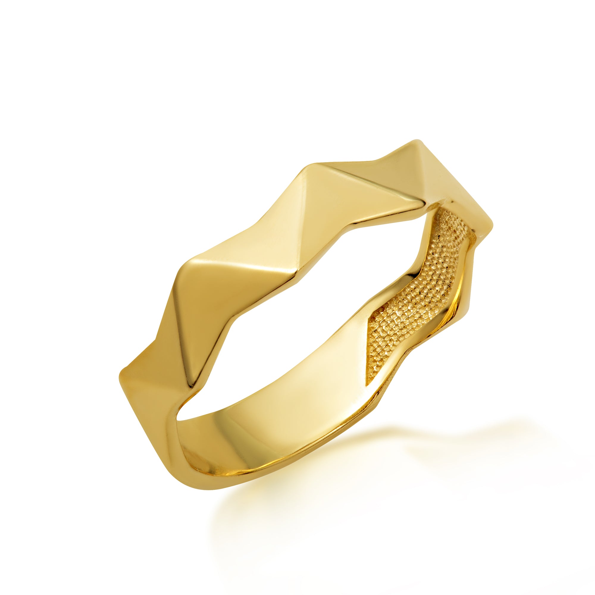 Gold Geometric Band Ring, view 6