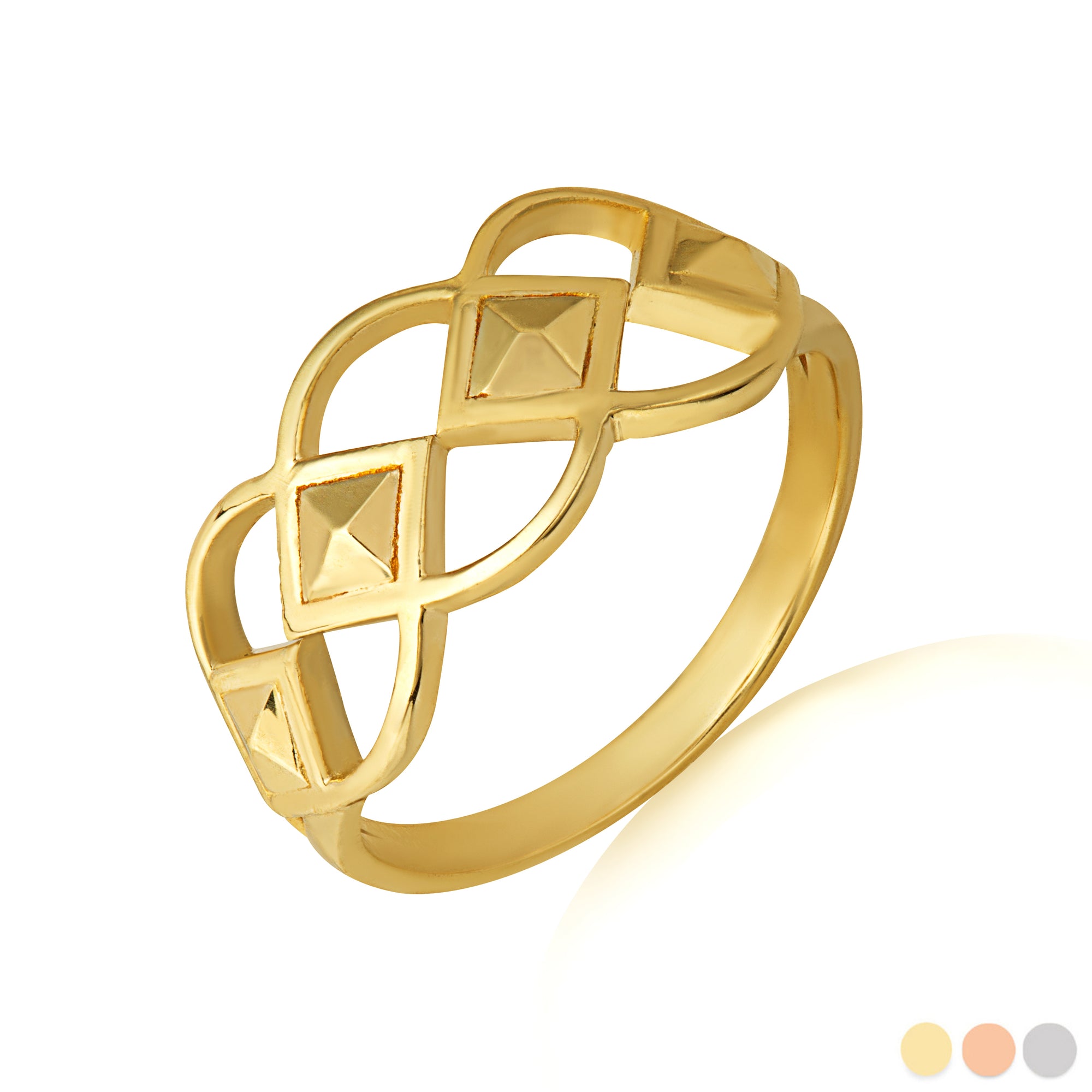 Gold Geometric Design Band Ring