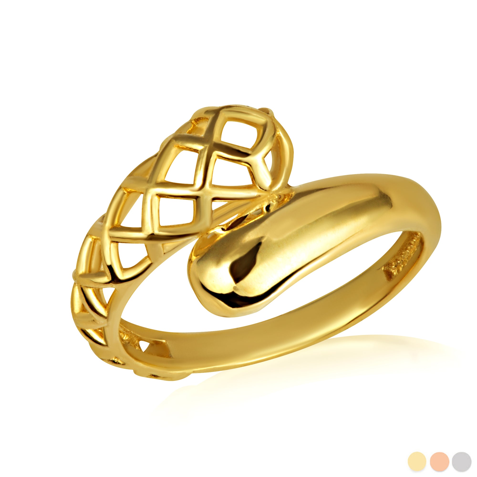 Gold Geometric Design Wraparound Ring