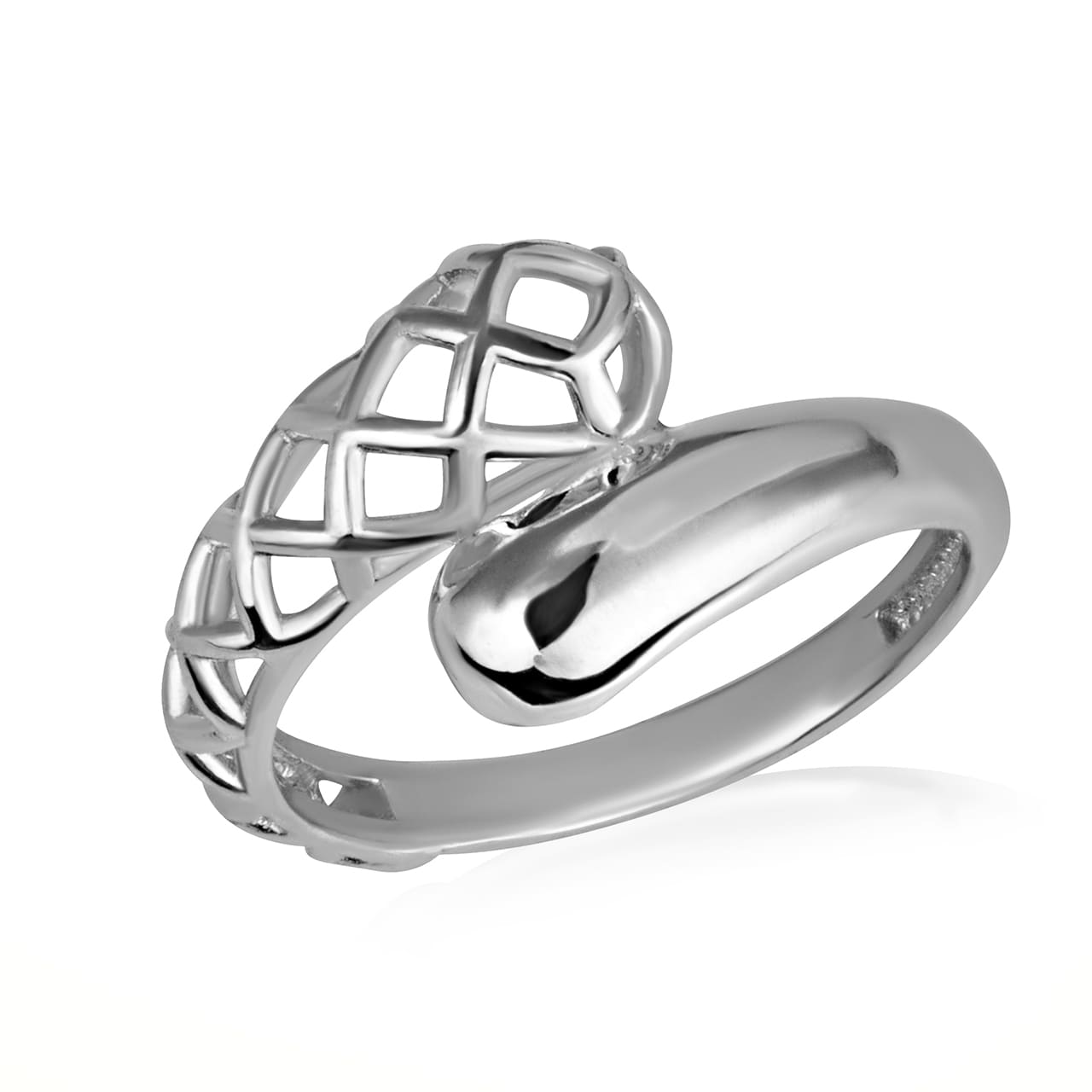 Gold Geometric Design Wraparound Ring, view 3