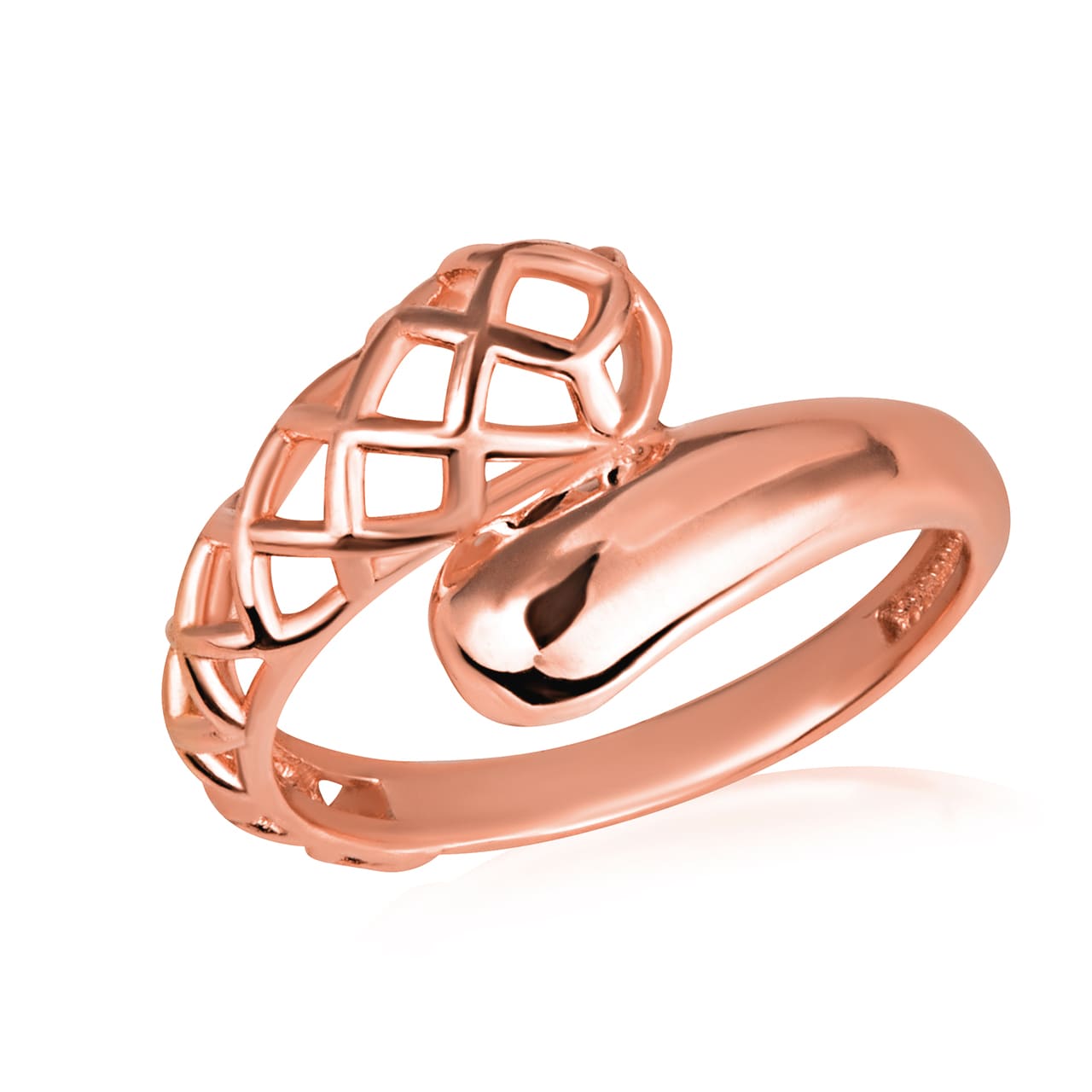 Gold Geometric Design Wraparound Ring, view 4