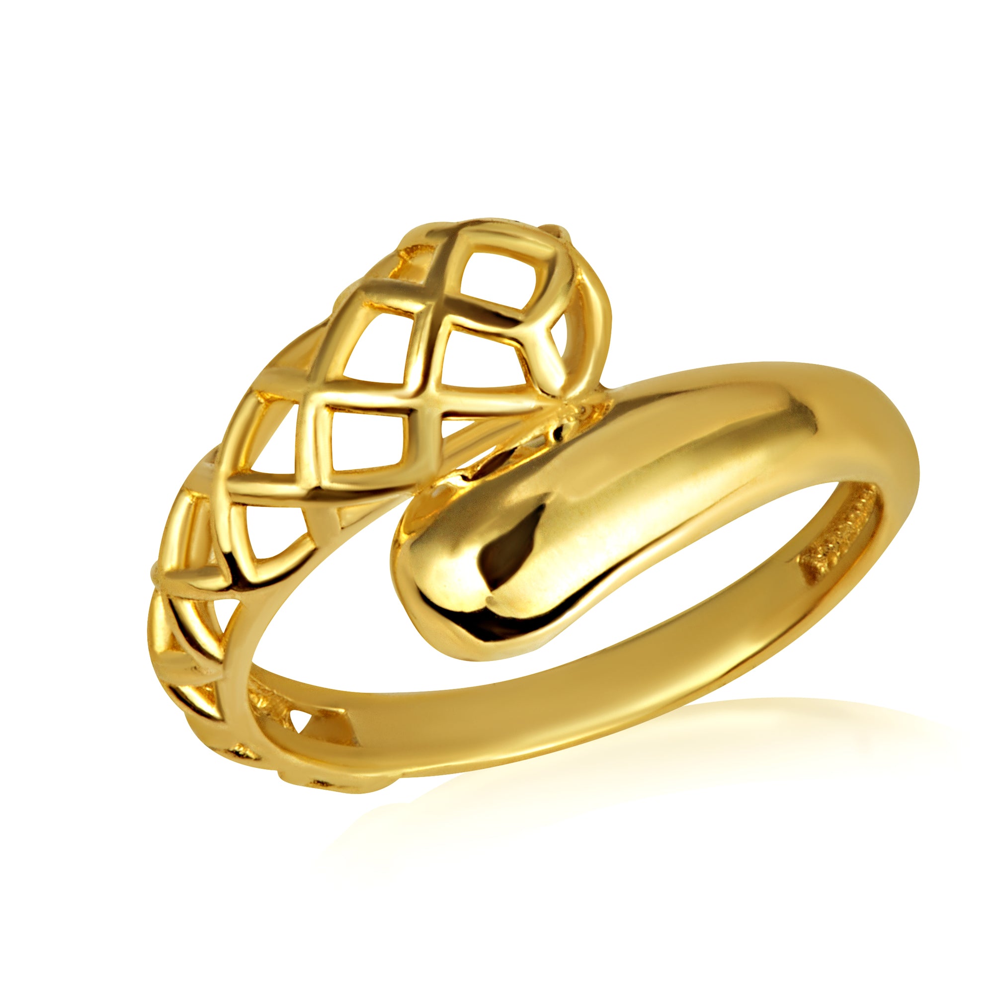 Gold Geometric Design Wraparound Ring, view 5