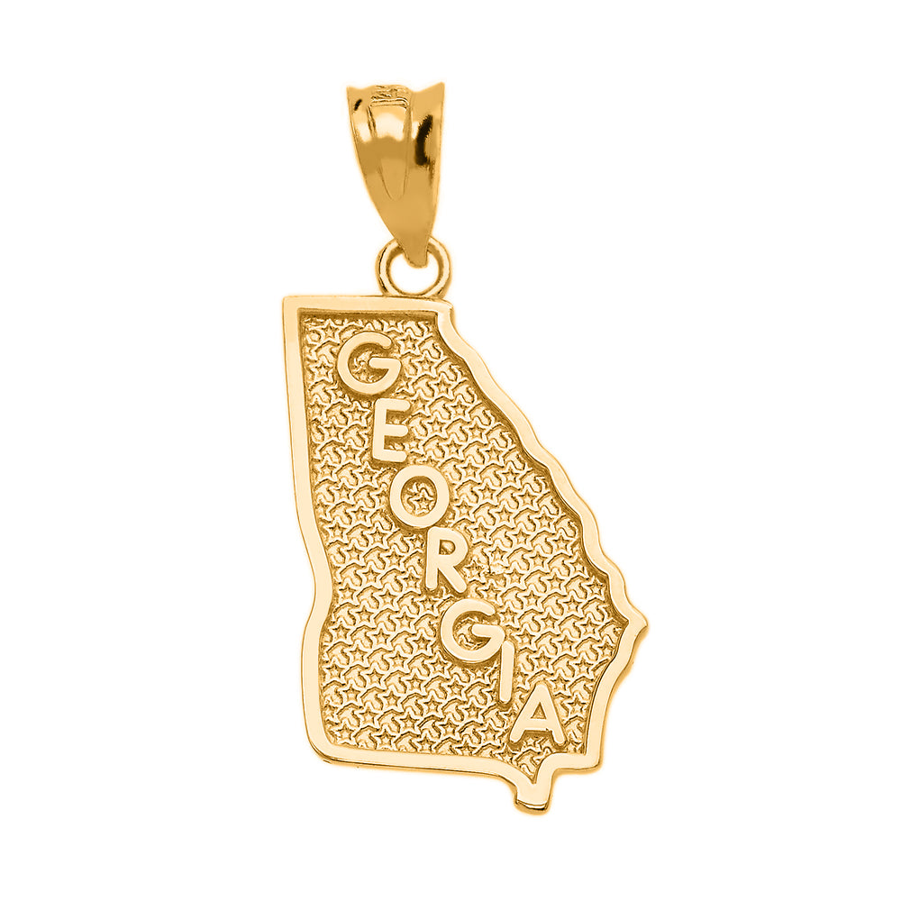 Gold Georgia State Map Pendant Necklace, view 2