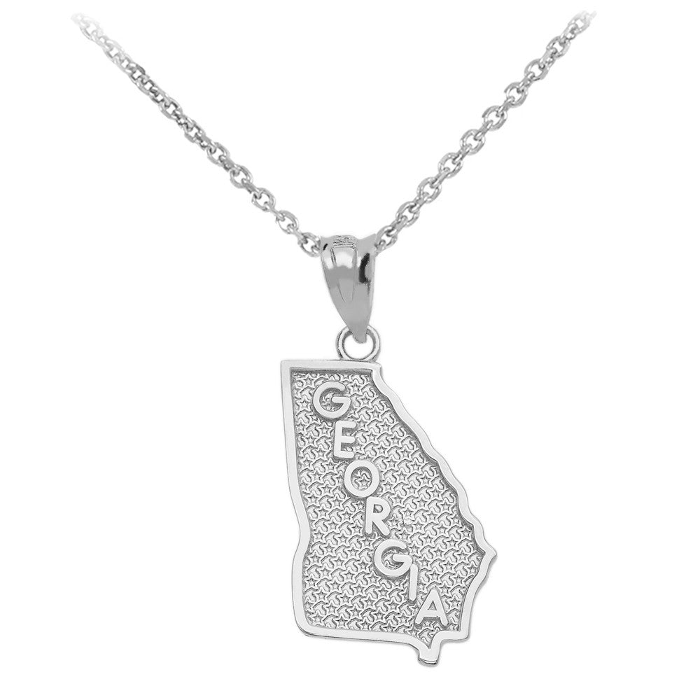 Gold Georgia State Map Pendant Necklace, view 4