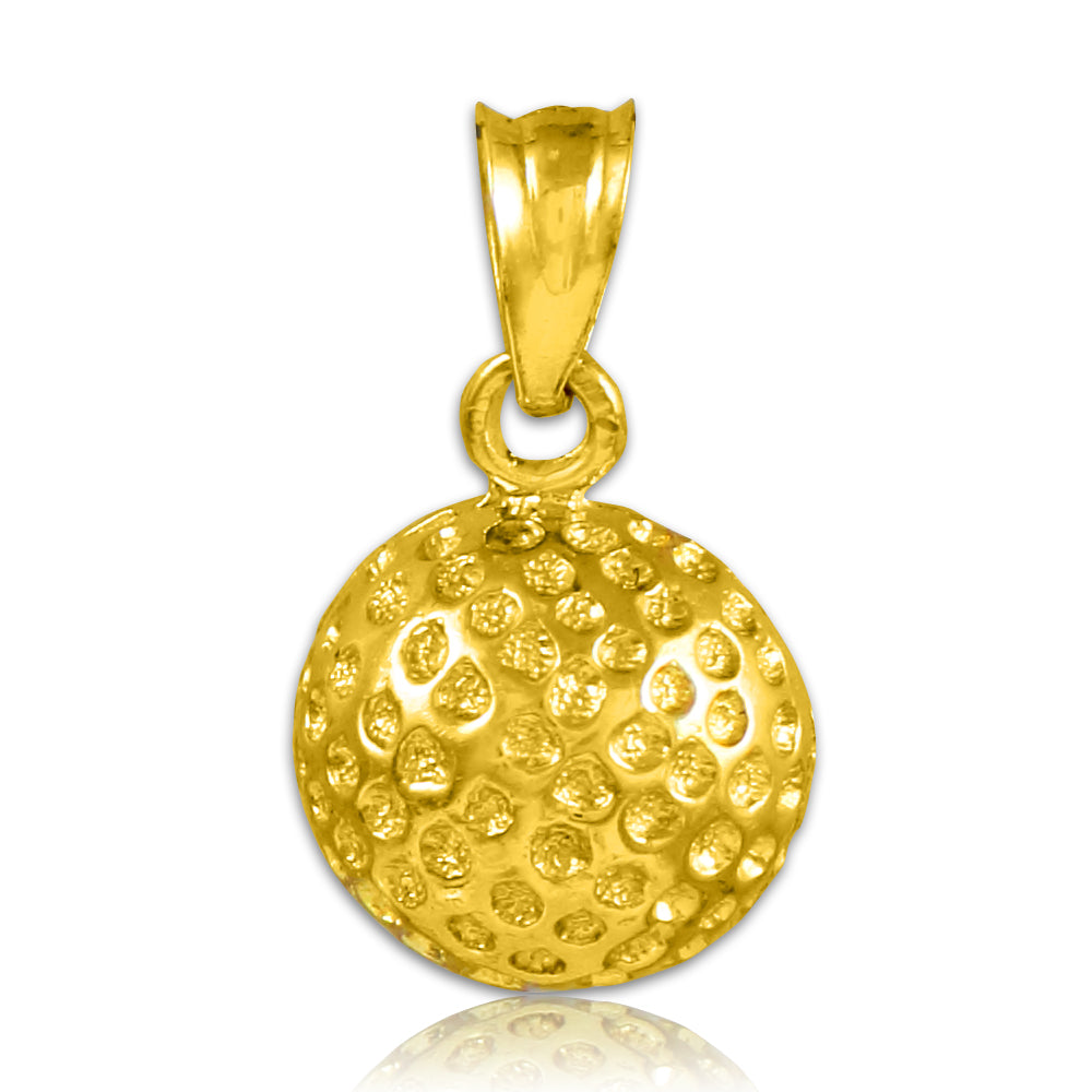 Gold Golf Ball Sports Pendant Necklace