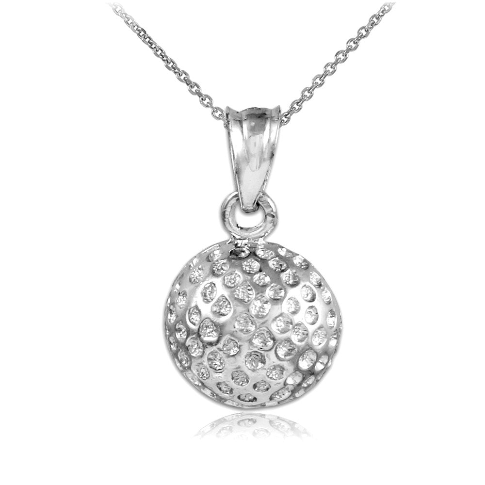 Gold Golf Ball Sports Pendant Necklace, view 2
