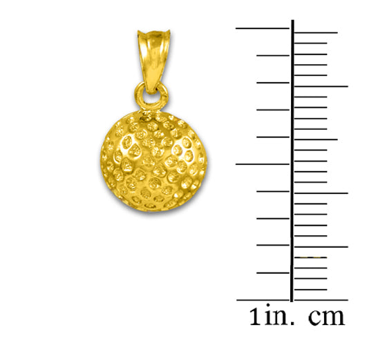 Gold Golf Ball Sports Pendant Necklace, view 3