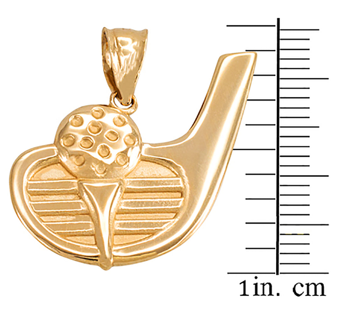Gold Golf Club Ball Pendant Necklace, view 2