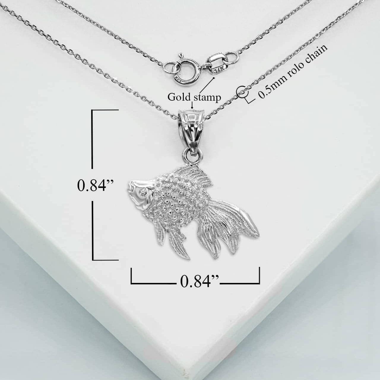 Gold Good Luck Goldfish Charm Pendant Necklace, view 11
