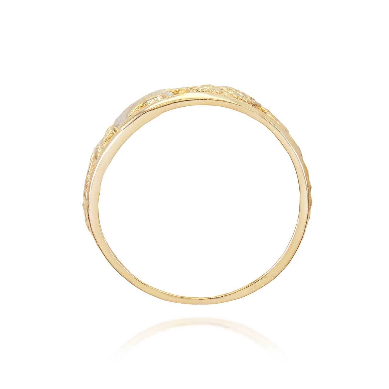 Gold Good Luck Symbols Band Ring, view 5