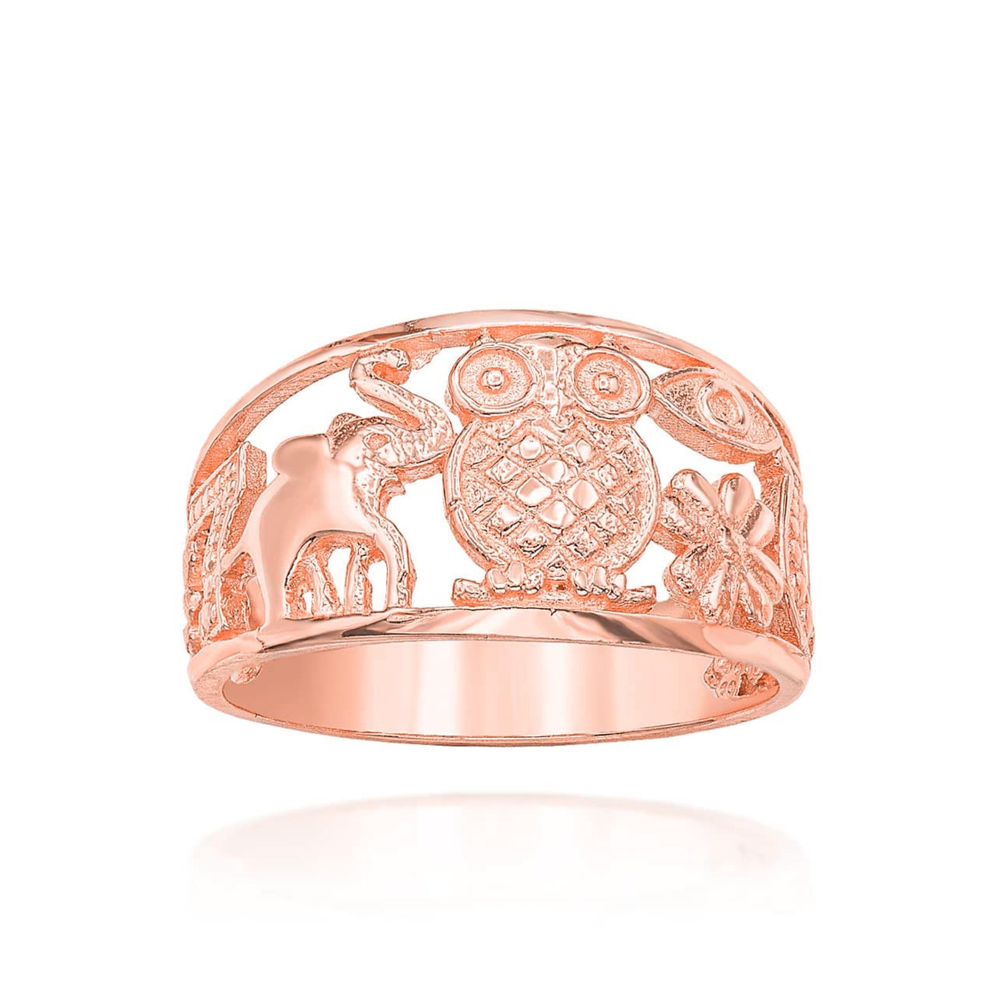 Gold Good Luck Symbols Band Ring, view 7