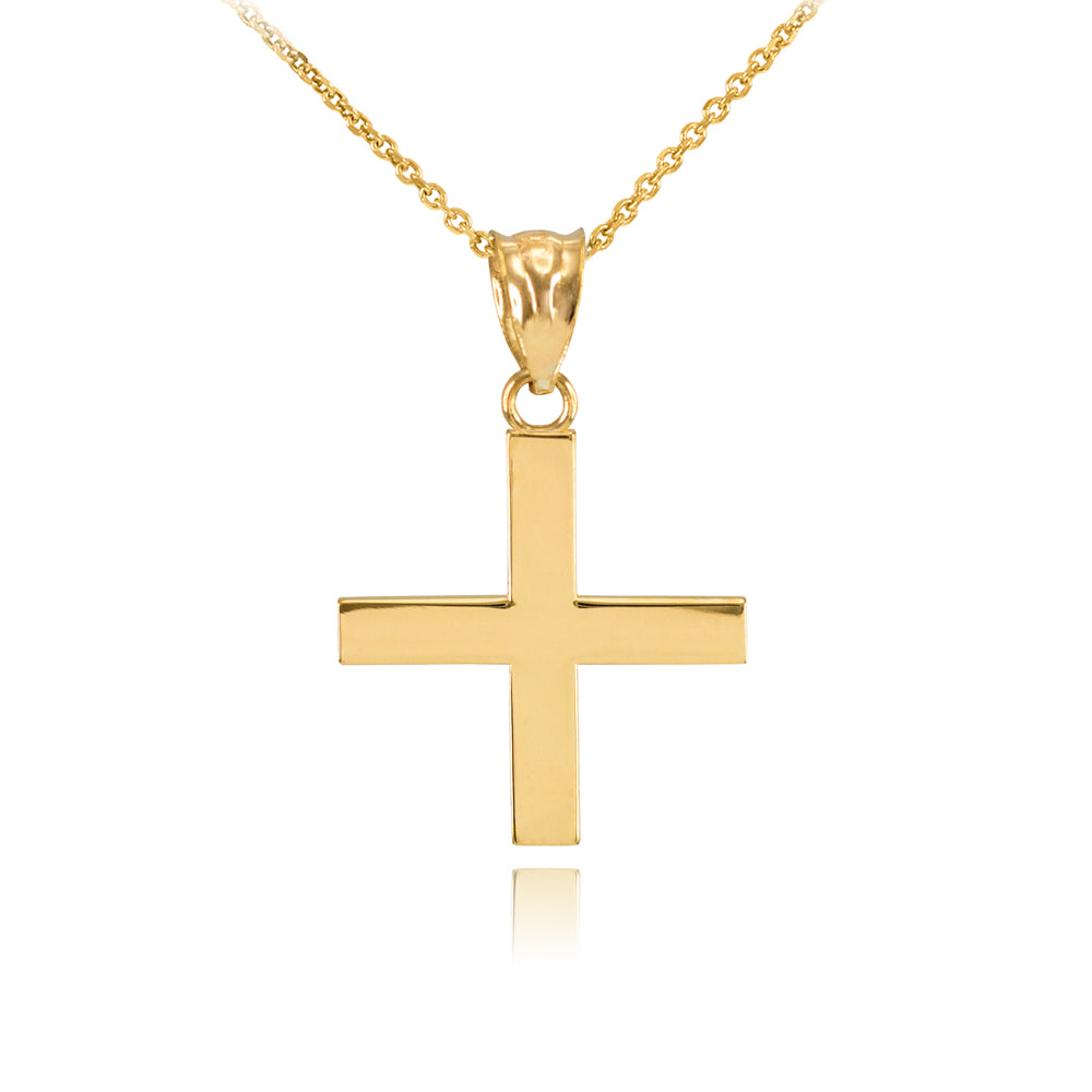 Gold Greek Cross Charm Necklace
